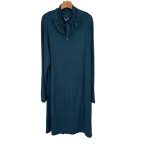Talbots Teal Cowl Neck Dress size XL soft jersey knit new $79